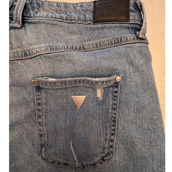 Guess Women's Denim High Rise Distressed Jean Shorts SZ 28 - Picture 3 of 7